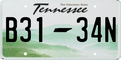 TN license plate B3134N