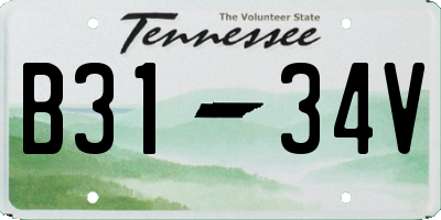TN license plate B3134V