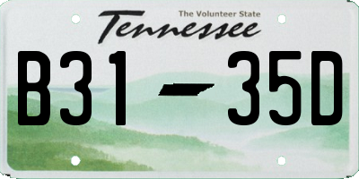 TN license plate B3135D