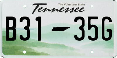 TN license plate B3135G