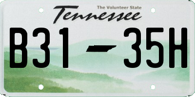 TN license plate B3135H