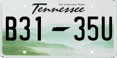 TN license plate B3135U