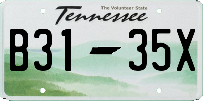 TN license plate B3135X