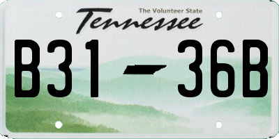 TN license plate B3136B