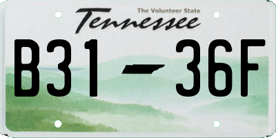 TN license plate B3136F