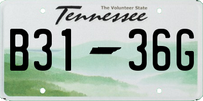 TN license plate B3136G