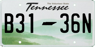 TN license plate B3136N