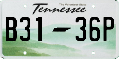 TN license plate B3136P