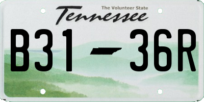 TN license plate B3136R