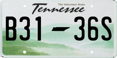 TN license plate B3136S
