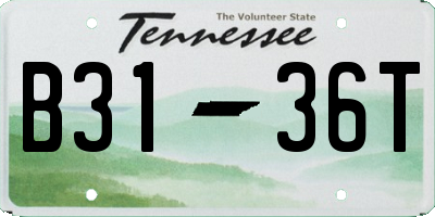 TN license plate B3136T
