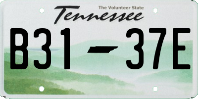 TN license plate B3137E