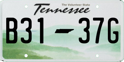 TN license plate B3137G
