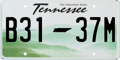 TN license plate B3137M