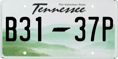 TN license plate B3137P