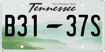 TN license plate B3137S