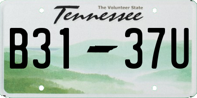 TN license plate B3137U
