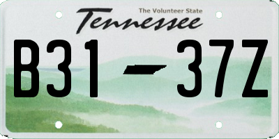 TN license plate B3137Z