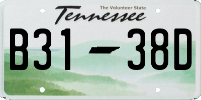 TN license plate B3138D