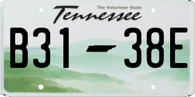 TN license plate B3138E