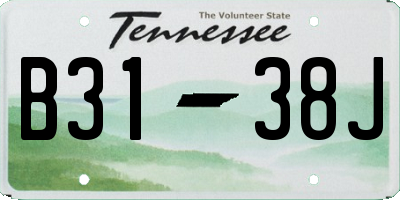 TN license plate B3138J