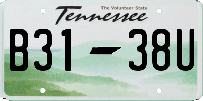 TN license plate B3138U