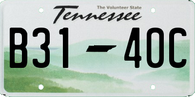 TN license plate B3140C