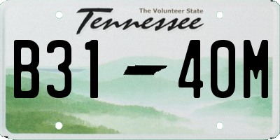 TN license plate B3140M
