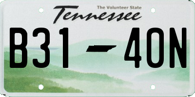 TN license plate B3140N