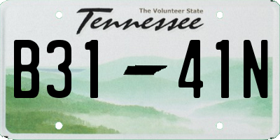 TN license plate B3141N