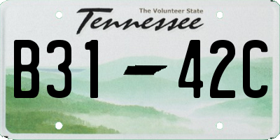 TN license plate B3142C