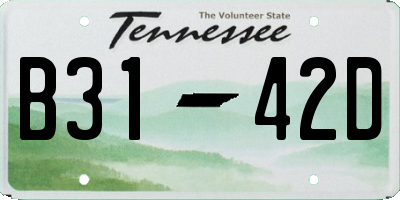 TN license plate B3142D