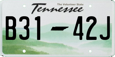 TN license plate B3142J
