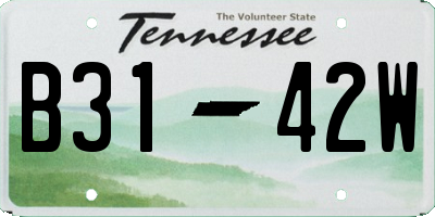 TN license plate B3142W