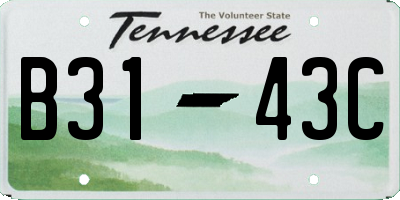TN license plate B3143C
