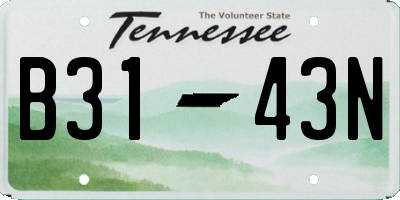 TN license plate B3143N