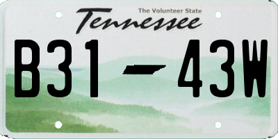 TN license plate B3143W
