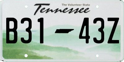 TN license plate B3143Z