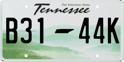 TN license plate B3144K