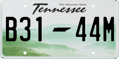 TN license plate B3144M