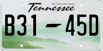 TN license plate B3145D