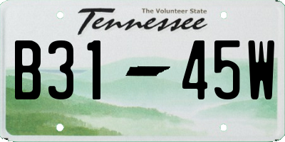TN license plate B3145W
