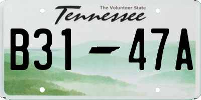 TN license plate B3147A