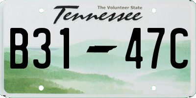 TN license plate B3147C