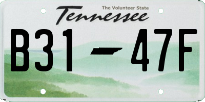 TN license plate B3147F