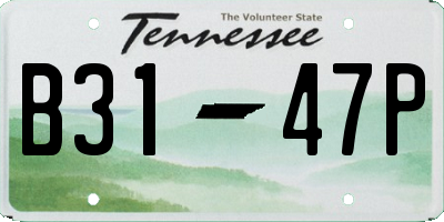 TN license plate B3147P