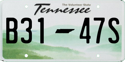 TN license plate B3147S