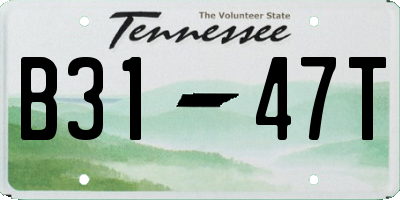 TN license plate B3147T