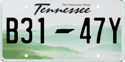 TN license plate B3147Y