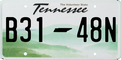 TN license plate B3148N